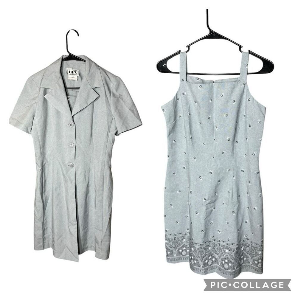 Vintage DBY Dress and Coat Set‎ Gray Paisley Flower Print Size 5/6